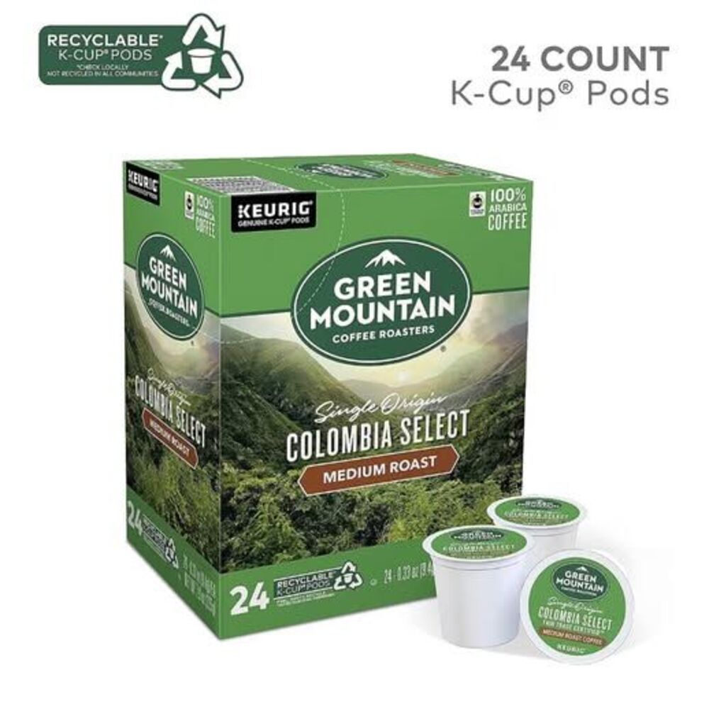Green Mountain Coffee Roasters Colombia Sel. 24 K-Cup Pods – Exp. date July 2028